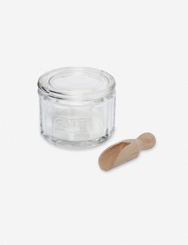 Glass Salt Pot with Scoop Sale