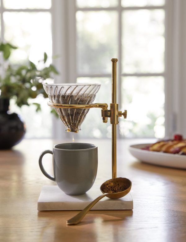 Brass & Marble Pour Over Stand by Farmhouse Pottery Online now