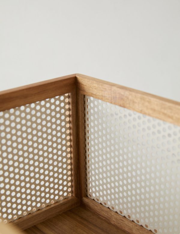 Perforated Acacia Basket by NEAT Method Online Sale