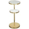 Marc Side Table, White & Gold For Discount