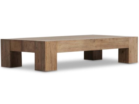 Abaso Rectangular Coffee Table, Rustic Wormwood Sale