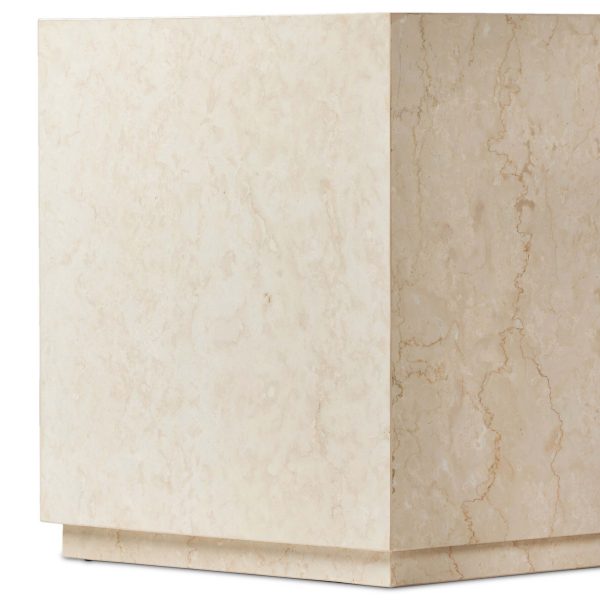 Oakland Square Outdoor End Table, Cream Marble For Discount