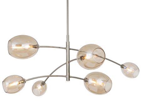 Artemis 6 Light Chandelier, Polished Nickel For Cheap