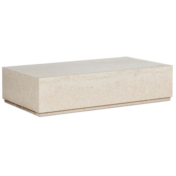 Oakland Rectangular Outdoor Coffee Table, Cream Marble Hot on Sale