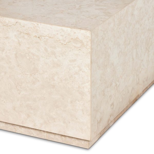 Oakland Rectangular Outdoor Coffee Table, Cream Marble Hot on Sale