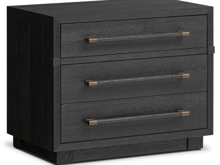 Adolfo Nightstand, Modern Black Fashion