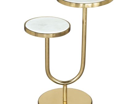 Marc Side Table, White & Gold For Discount