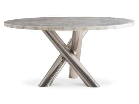 Ornella Round Dining Table, Natural Agate For Sale