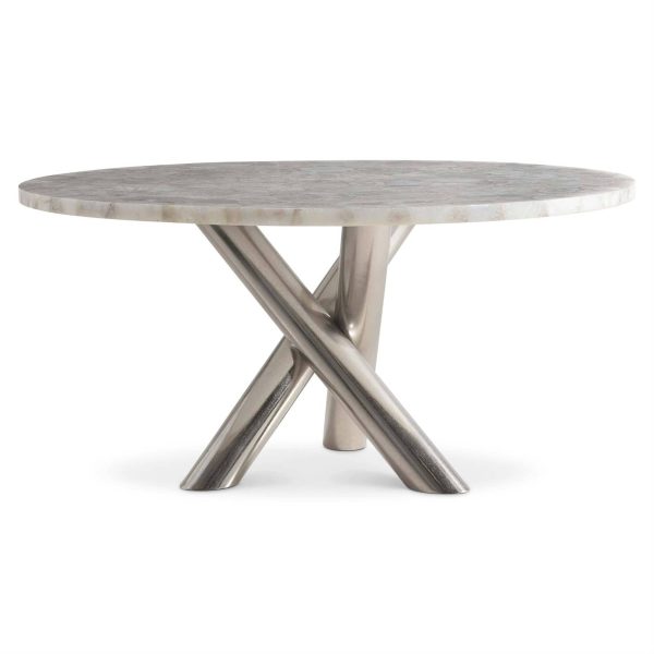 Ornella Round Dining Table, Natural Agate For Sale