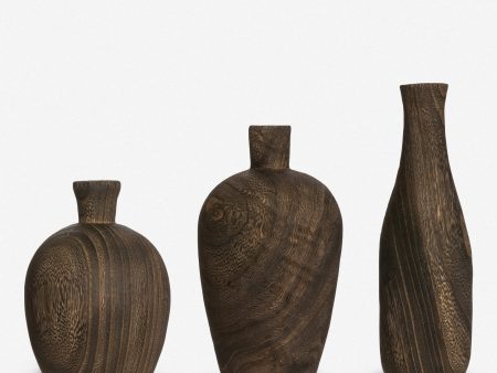 Charlynn Wood Vases (Set of 3) Online Hot Sale