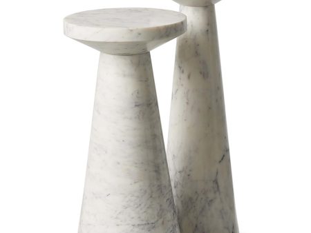 Mabel Nesting End Tables, White Marble Fashion