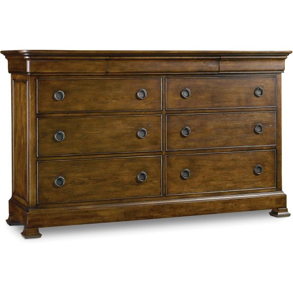 Archivist 9 Drawer Dresser, Dark Wood For Sale