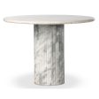 Oranda 42  Round Dining Table, Polished White Marble Online Sale