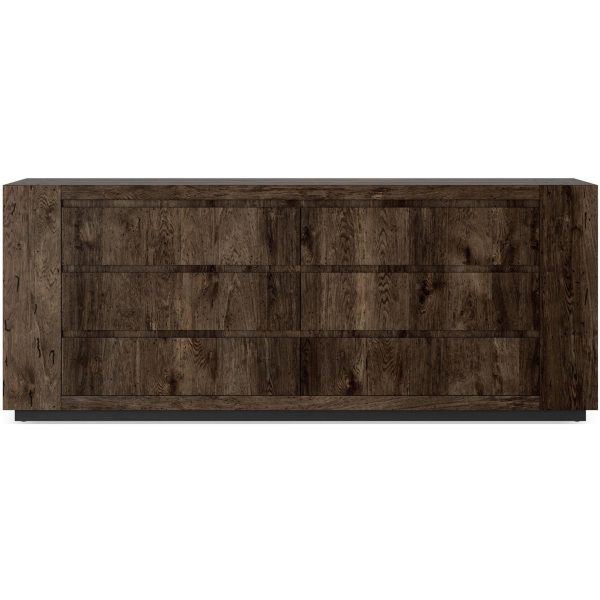 Abaso 6-Drawer Dresser, Ebony Rustic Wormwood Online Hot Sale