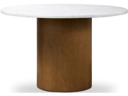 Pilo Round Dining Table, Italian White Marble Online Hot Sale