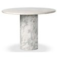 Oranda 42  Round Dining Table, Polished White Marble Online Sale