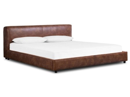 Aidan Faux Leather Bed, Vintage Tobacco on Sale