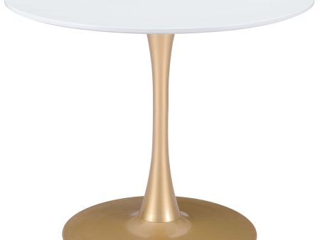 Opus 35  Round Dining Table, White Gold Base For Cheap