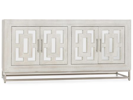 Adina 4 Door Media Console, White Washed Online Sale