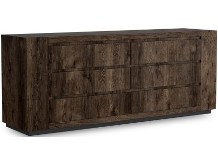 Abaso 6-Drawer Dresser, Ebony Rustic Wormwood Online Hot Sale