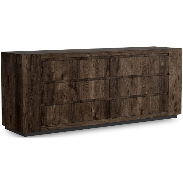 Abaso 6-Drawer Dresser, Ebony Rustic Wormwood Online Hot Sale